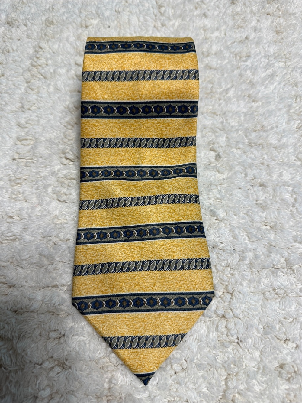 Striped Yellow and Navy Men's Tie